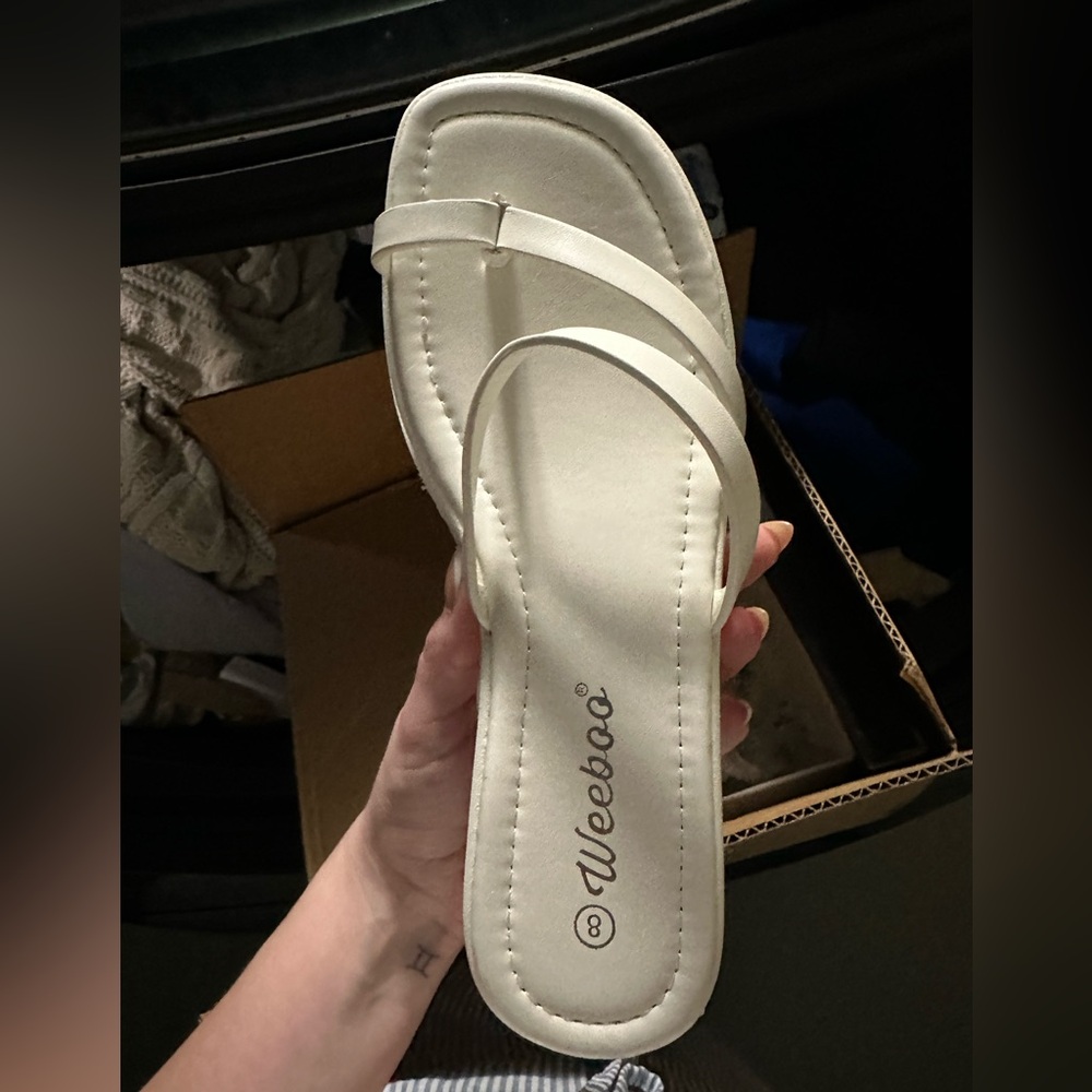 White sandals